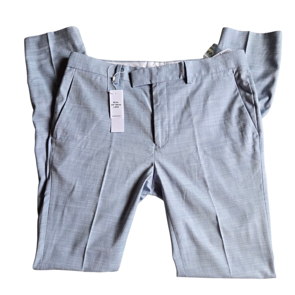 Dress Suit Pants Skinny Light Blue - Picture 2 of 3